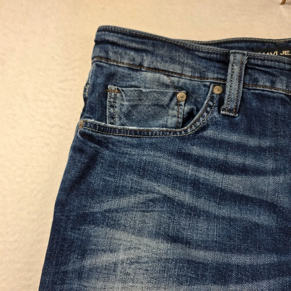 Mavi Jeans Denim Men 32x32 Blue Slim Straight Medium Wash Whiskered Stretch